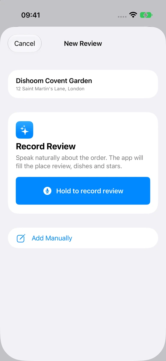 Reorder: Use AI to record in seconds