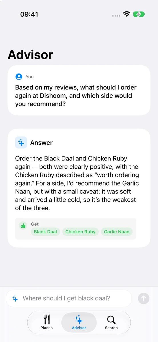 Reorder: Ask what to order next