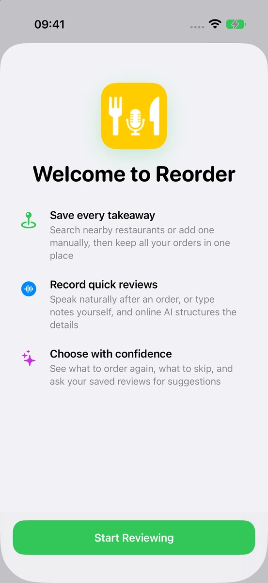 Reorder: No account needed